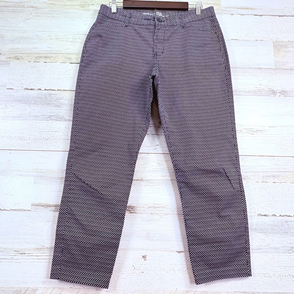 Khakis by GAP Slim City Black Dot Print‎ Crop Capri Pants Womens Size 8 Stretch